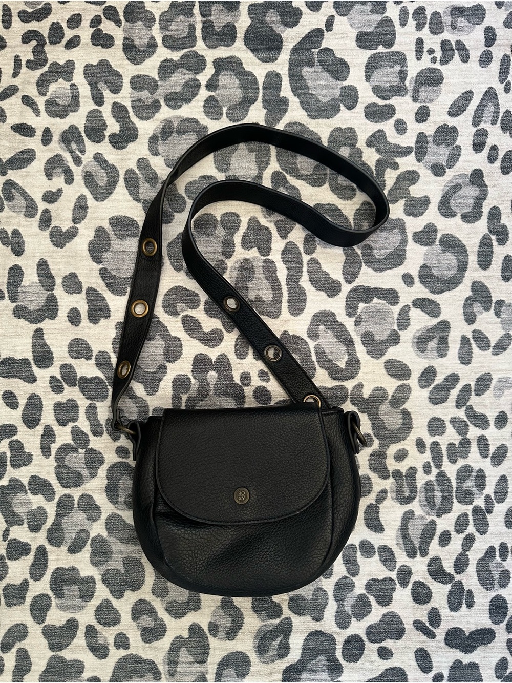 Roxy Pebble Leather Crossbody w/ Grommet Strap